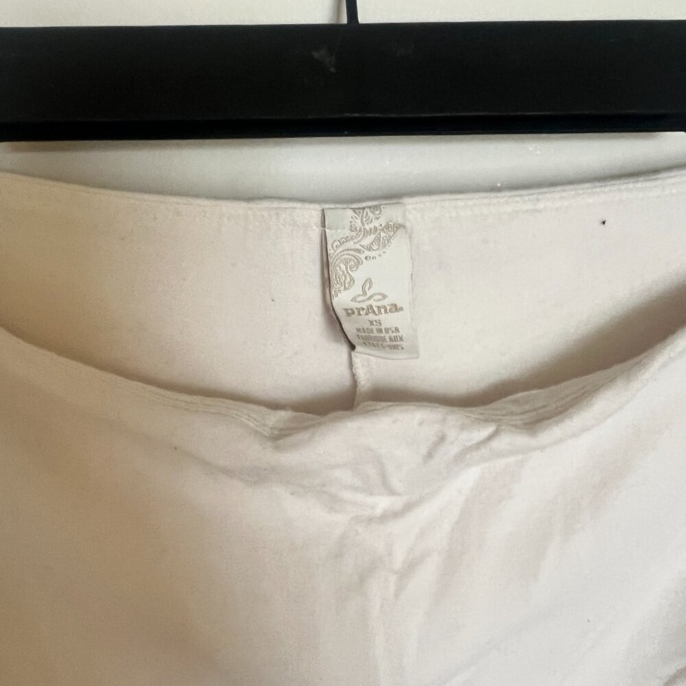 prAna Sartori yoga skirted fitted leggings pants-off white/cream-extra small XS - Picture 4 of 14